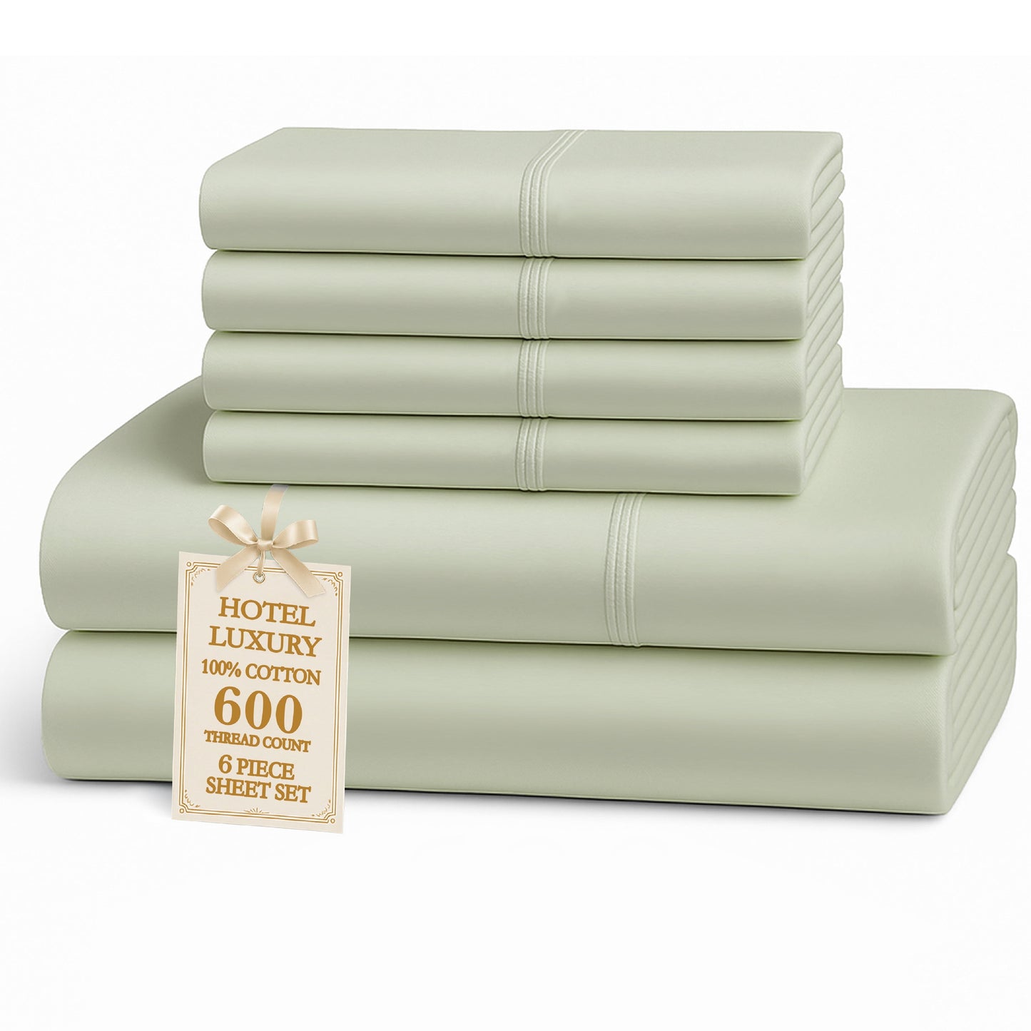 600 Thread Count Cotton Sheet Set cp-gallery: color=Mineral; size=King