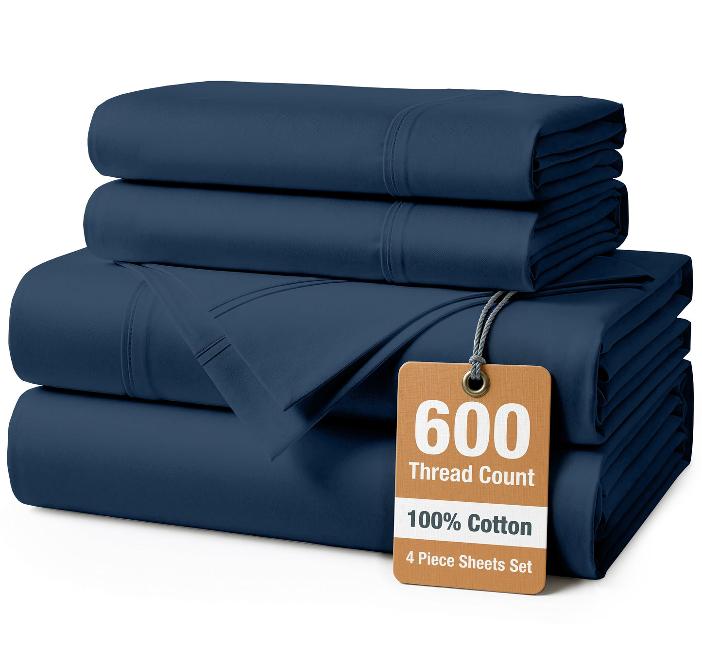 600 Thread Count Cotton Sheet Set cp-gallery: color=Estate Blue; size=Twin
