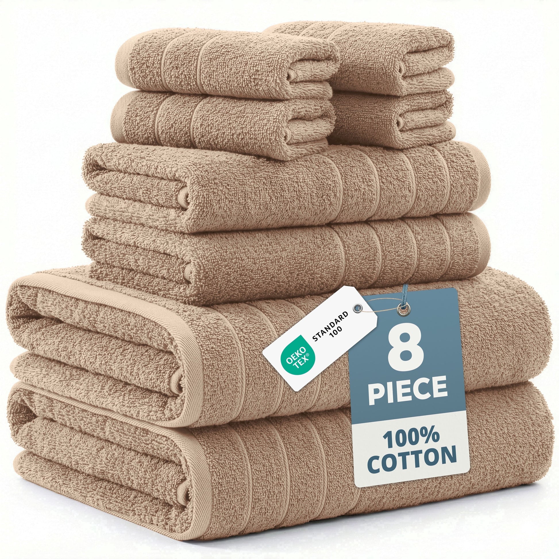 8-Piece Cotton Bath Towel Set