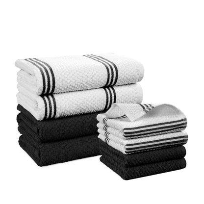 Terry Kitchen Towel Set cp-gallery: color=Black; size=8 Piece Set