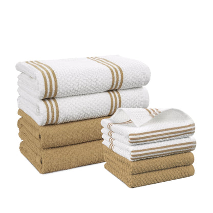 Terry Kitchen Towel Set cp-gallery: color=Beige; size=8 Piece Set
