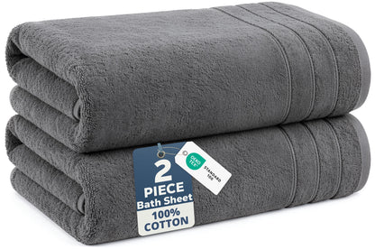2-Piece Oversized Bath Sheets Set cp-gallery: color=Ultimate Grey; size=2 Piece Set