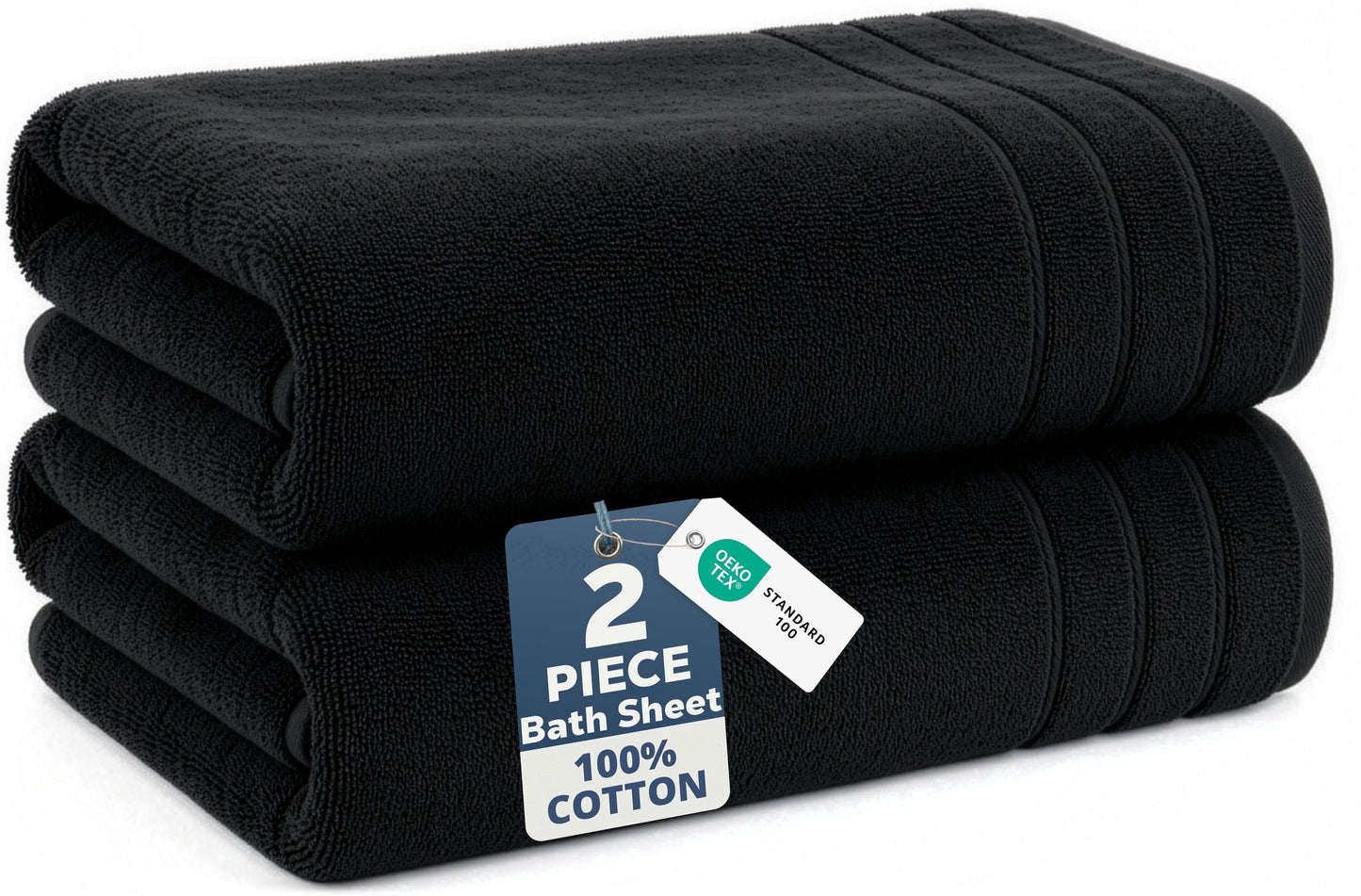 2-Piece Oversized Bath Sheets Set cp-gallery: color=Black; size=2 Piece Set