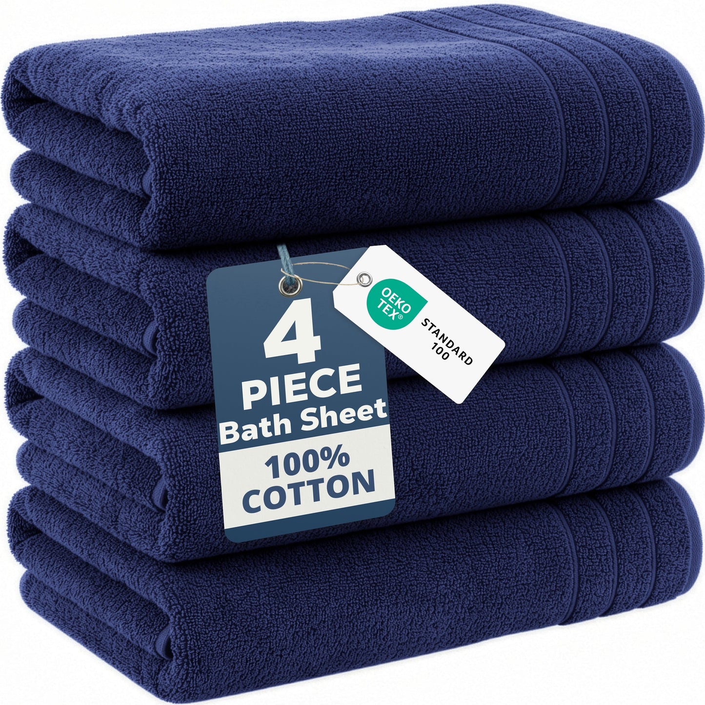 4-Piece Oversized Bath Sheets Set cp-gallery: color=Navy; size=4 Piece Set