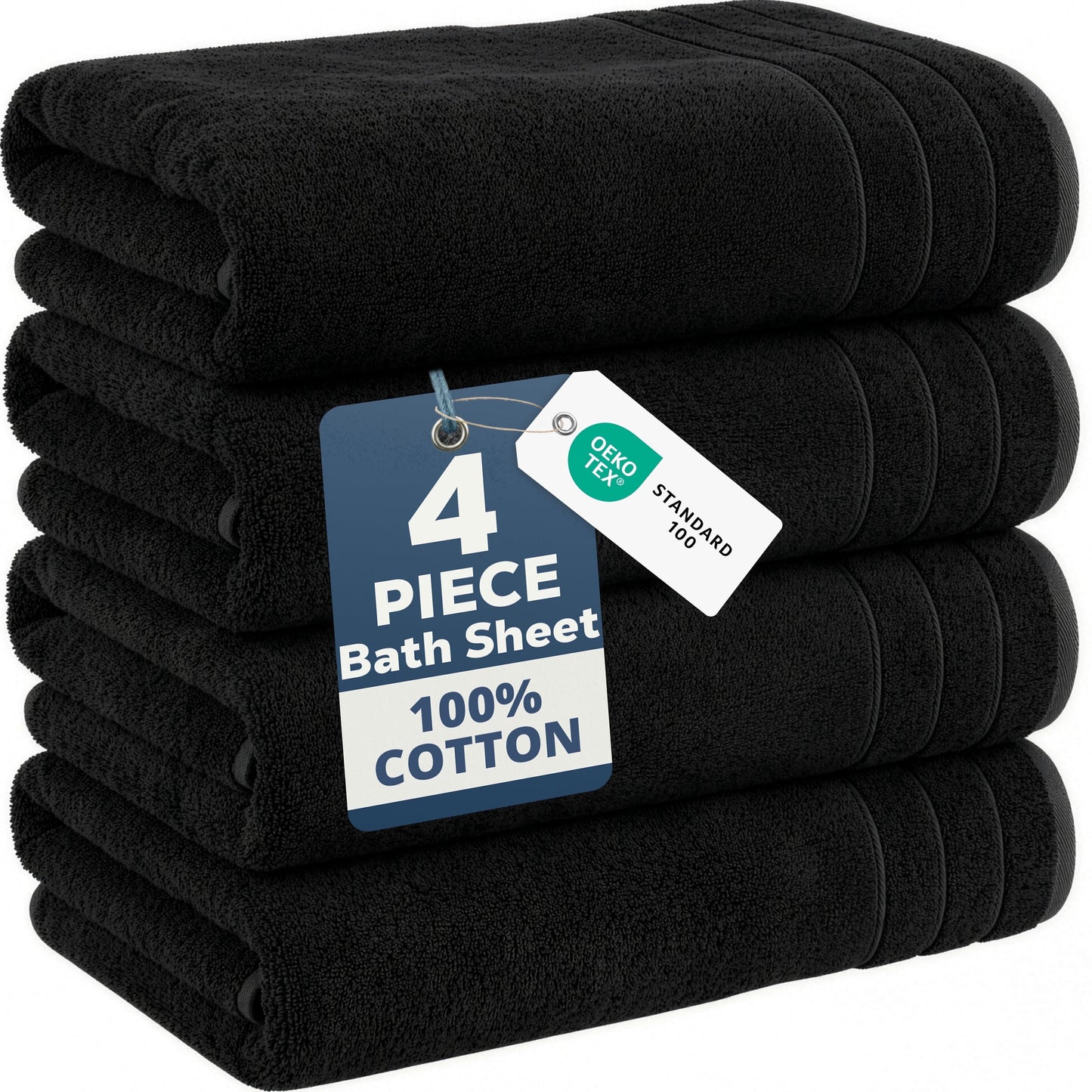 4-Piece Oversized Bath Sheets Set cp-gallery: color=Black; size=4 Piece Set
