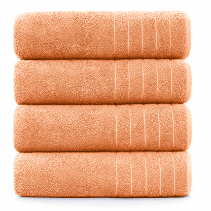 4-Piece Oversized Bath Sheets Set cp-gallery: color=Peach Fuzz; size=4 Piece Set