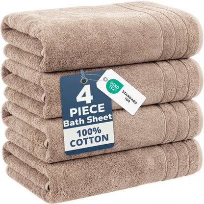 4-Piece Oversized Bath Sheets Set cp-gallery: color=Towny Brown; size=4 Piece Set