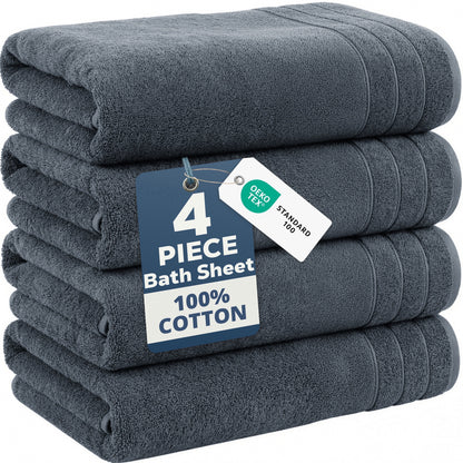 4-Piece Oversized Bath Sheets Set cp-gallery: color=Cool Grey; size=4 Piece Set