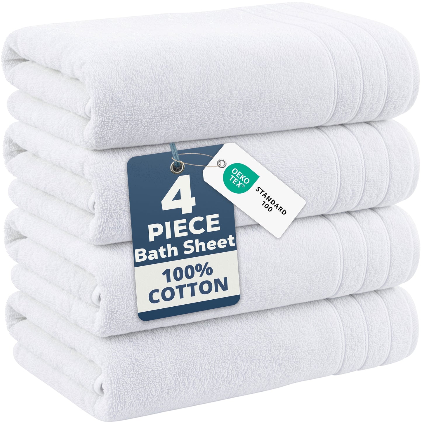 4-Piece Oversized Bath Sheets Set cp-gallery: color=White; size=4 Piece Set