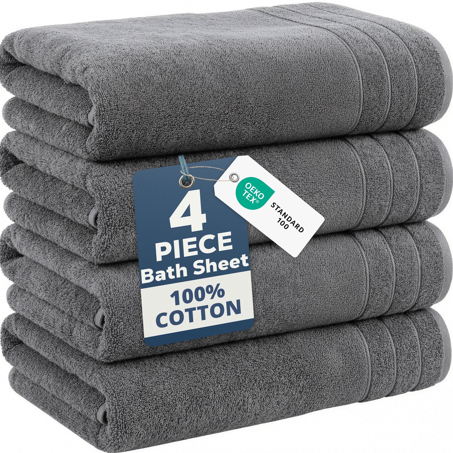 4-Piece Oversized Bath Sheets Set cp-gallery: color=Ultimate Grey; size=4 Piece Set
