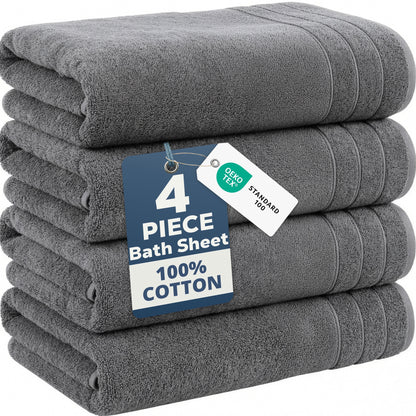 4-Piece Oversized Bath Sheets Set cp-gallery: color=Ultimate Grey; size=4 Piece Set