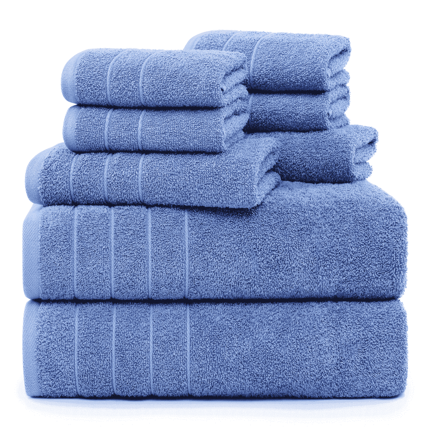 8-Piece Cotton Bath Towel Set cp-gallery: color=Cerulean Blue; size=8 Piece Set