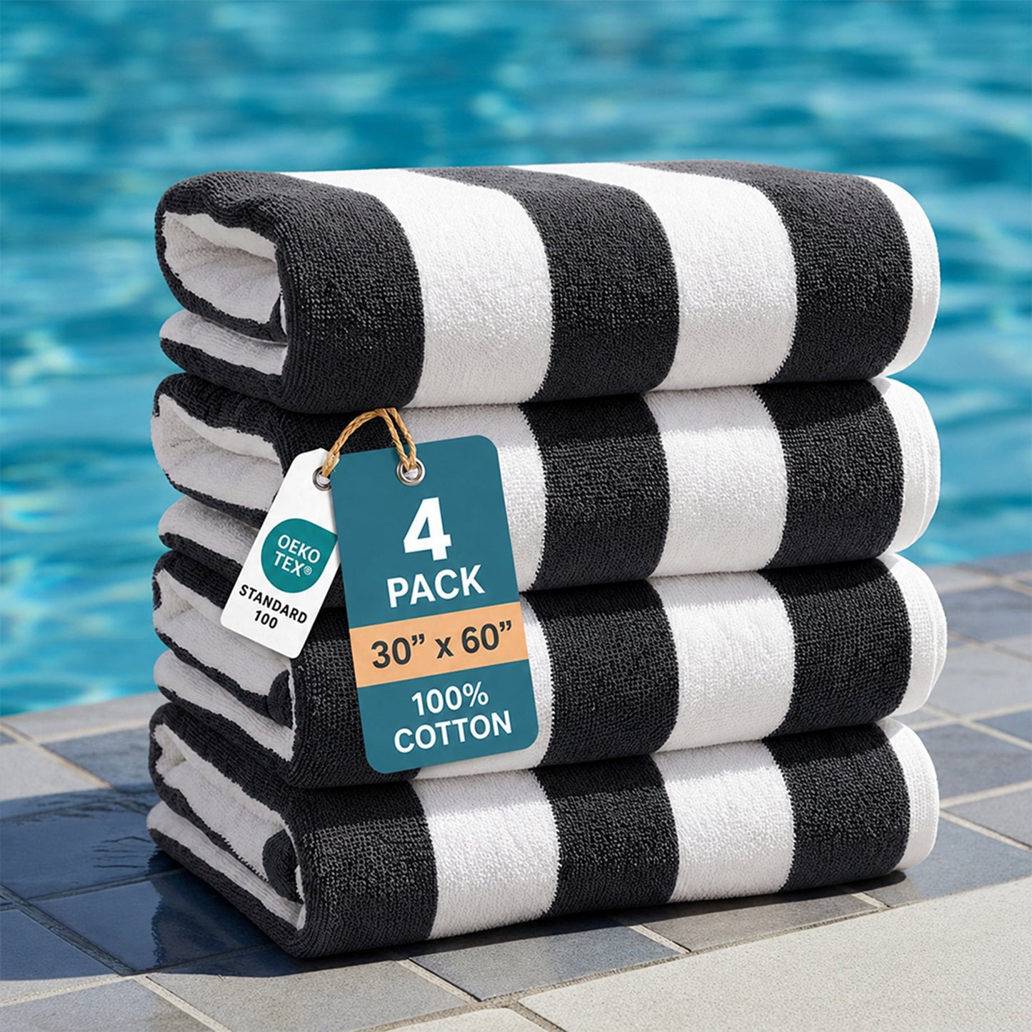 4-Piece Cabana Beach Towel Set cp-gallery: color=Grey; size=4 Piece Set
