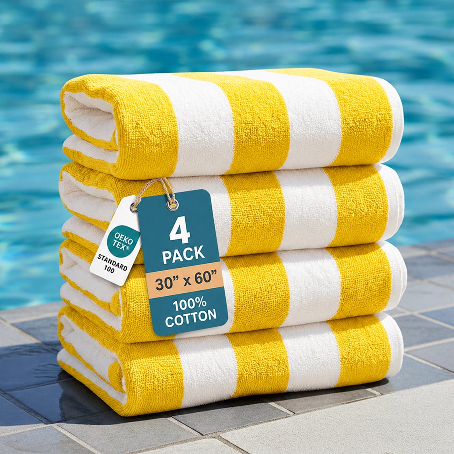 4-Piece Cabana Beach Towel Set cp-gallery: color=Yellow; size=4 Piece Set