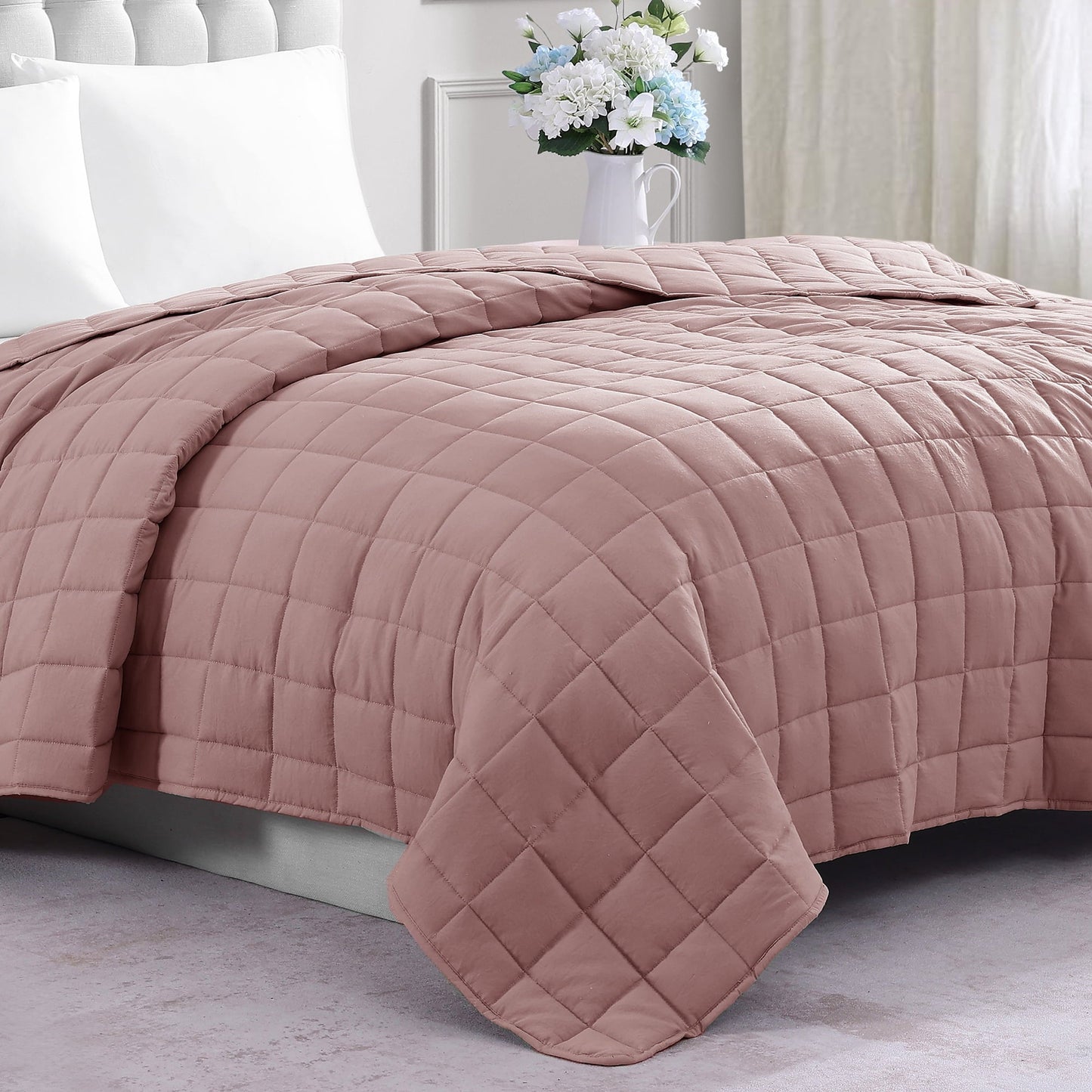 Quilted Bed Blanket cp-gallery: color=Sepia Rose; size=Queen