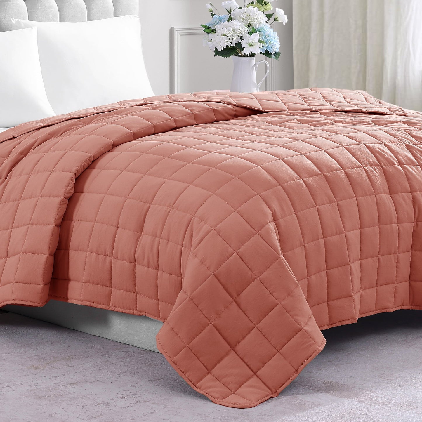Quilted Bed Blanket cp-gallery: color=Rose Dawn; size=Queen