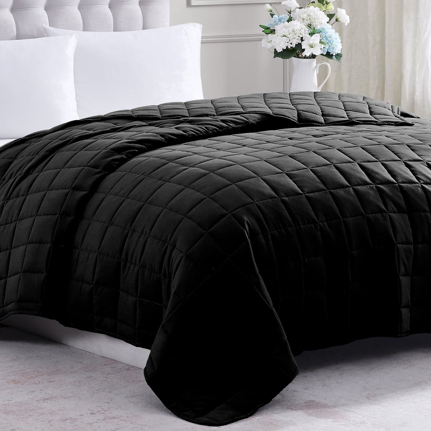 Quilted Bed Blanket cp-gallery: color=Black; size=Full