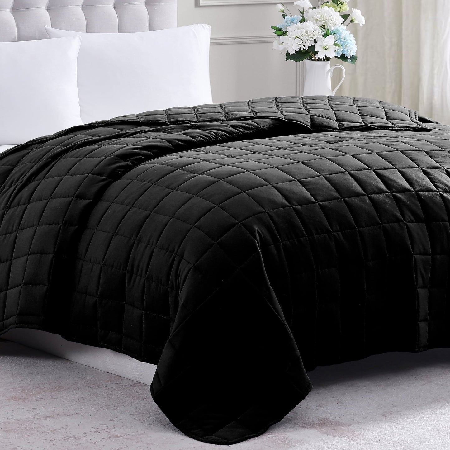 Quilted Bed Blanket cp-gallery: color=Black; size=King