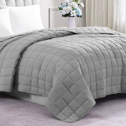 Quilted Bed Blanket cp-gallery: color=Silver; size=King
