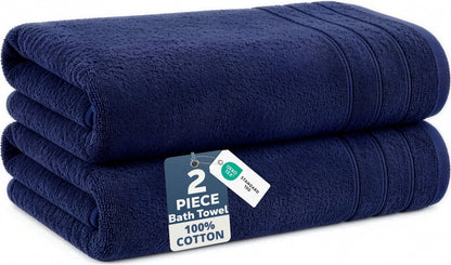 2-Piece Cotton Bath Towels Set cp-gallery: color=Navy; size=2 Piece Set