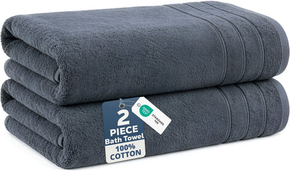 2-Piece Cotton Bath Towels Set cp-gallery: color=Cool Grey; size=2 Piece Set