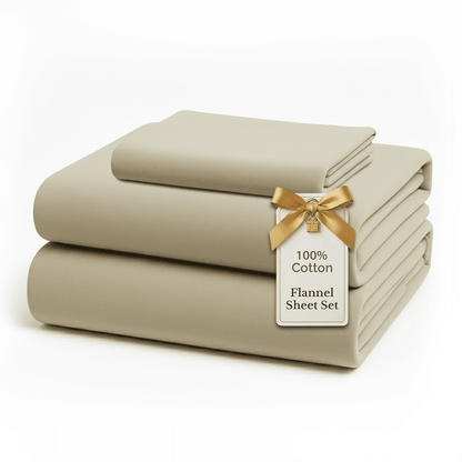 Flannel Sheet Set cp-gallery: color=Linen; size=Twin-XL