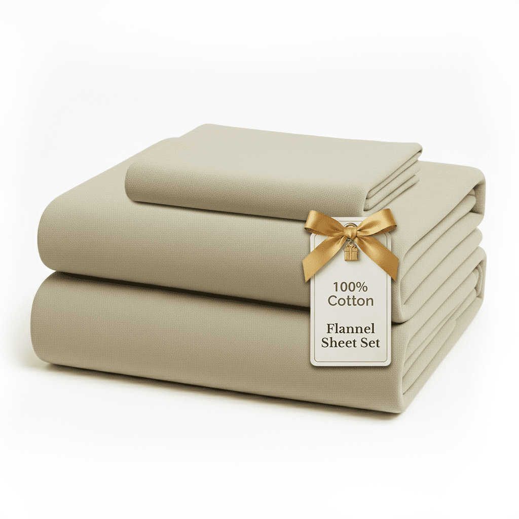 Flannel Sheet Set cp-gallery: color=Linen; size=Twin