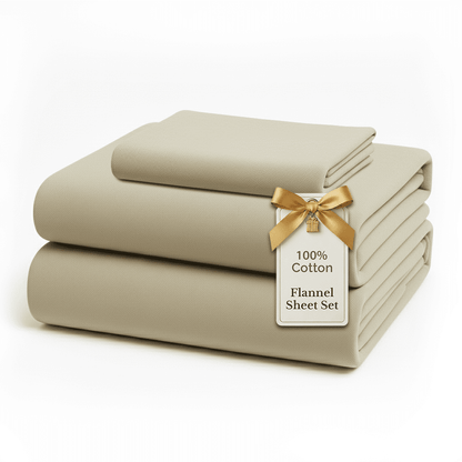 Flannel Sheet Set cp-gallery: color=Linen; size=Twin