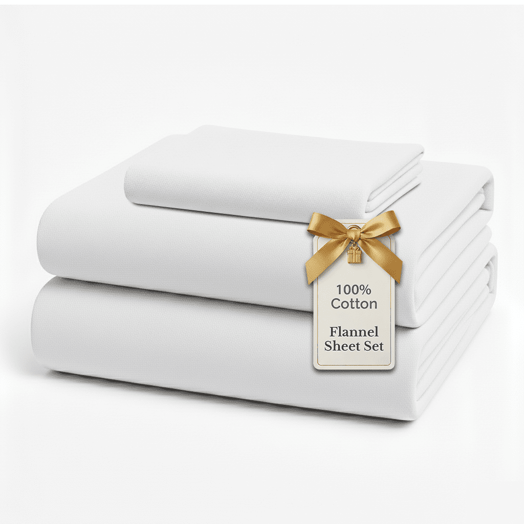 Flannel Sheet Set cp-gallery: color=White; size=Twin