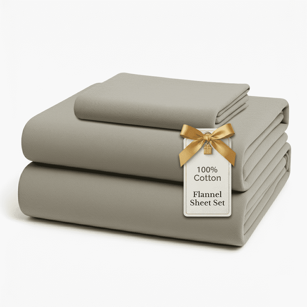 Flannel Sheet Set cp-gallery: color=Silver; size=Twin