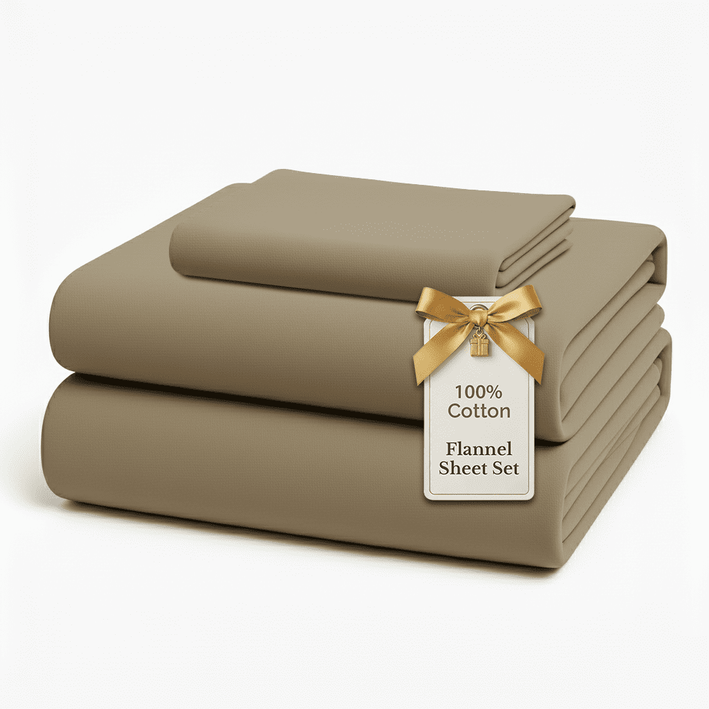 Flannel Sheet Set cp-gallery: color=Taupe; size=Twin-XL