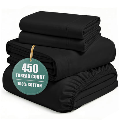 450 Thread Count Cotton Sheet Set cp-gallery: color=Black; size=Full