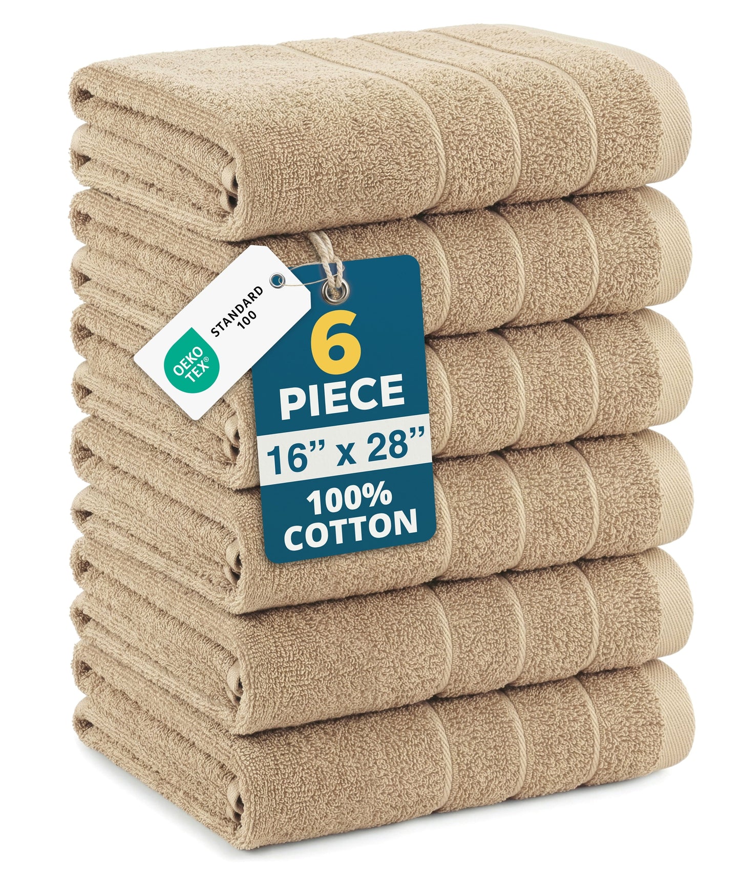 6-Piece Cotton Hand Towels Set cp-gallery: color=Taupe; size=6 Piece Set