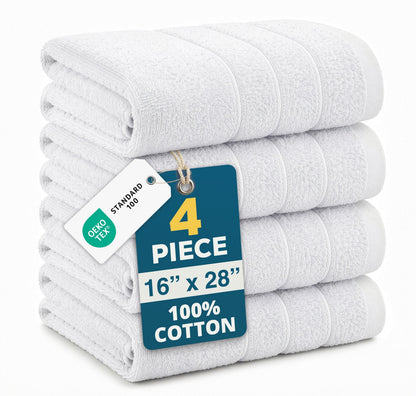 4-Piece Cotton Hand Towels Set cp-gallery: color=White; size=4 Piece Set