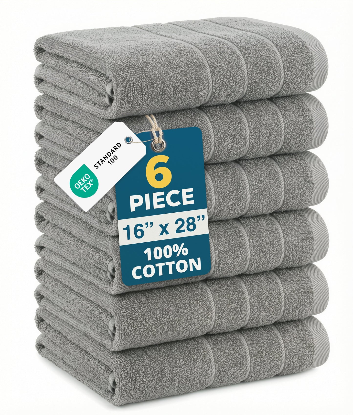 6-Piece Cotton Hand Towels Set cp-gallery: color=Grey; size=6 Piece Set