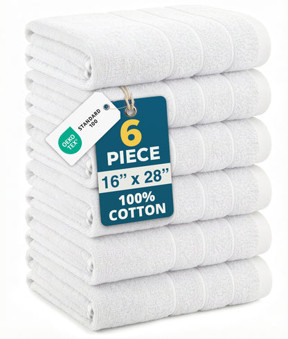 6-Piece Cotton Hand Towels Set cp-gallery: color=White; size=6 Piece Set