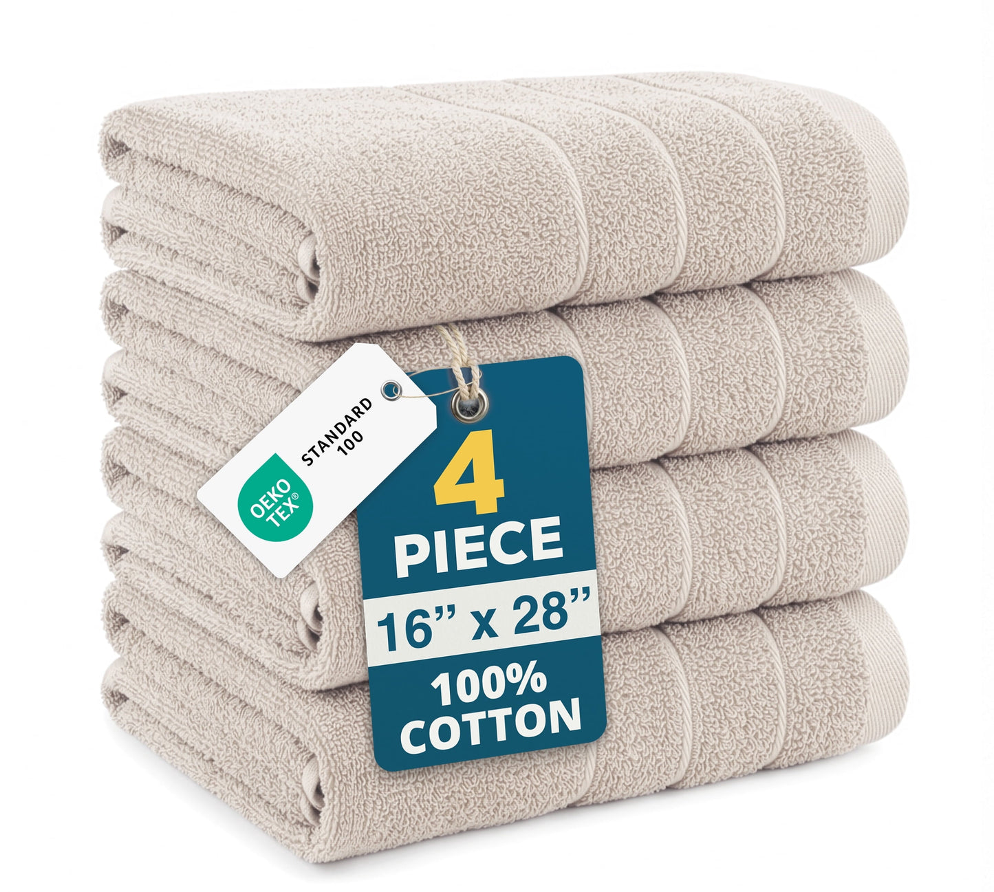 4-Piece Cotton Hand Towels Set cp-gallery: color=Platinum; size=4 Piece Set