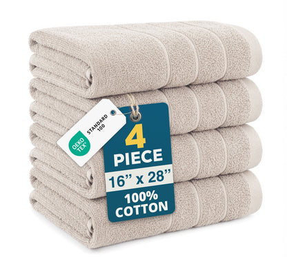 4-Piece Cotton Hand Towels Set cp-gallery: color=Platinum; size=4 Piece Set