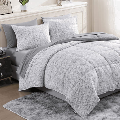 Bed in a Bag cp-gallery: color=White Base Grey Dot; size=King
