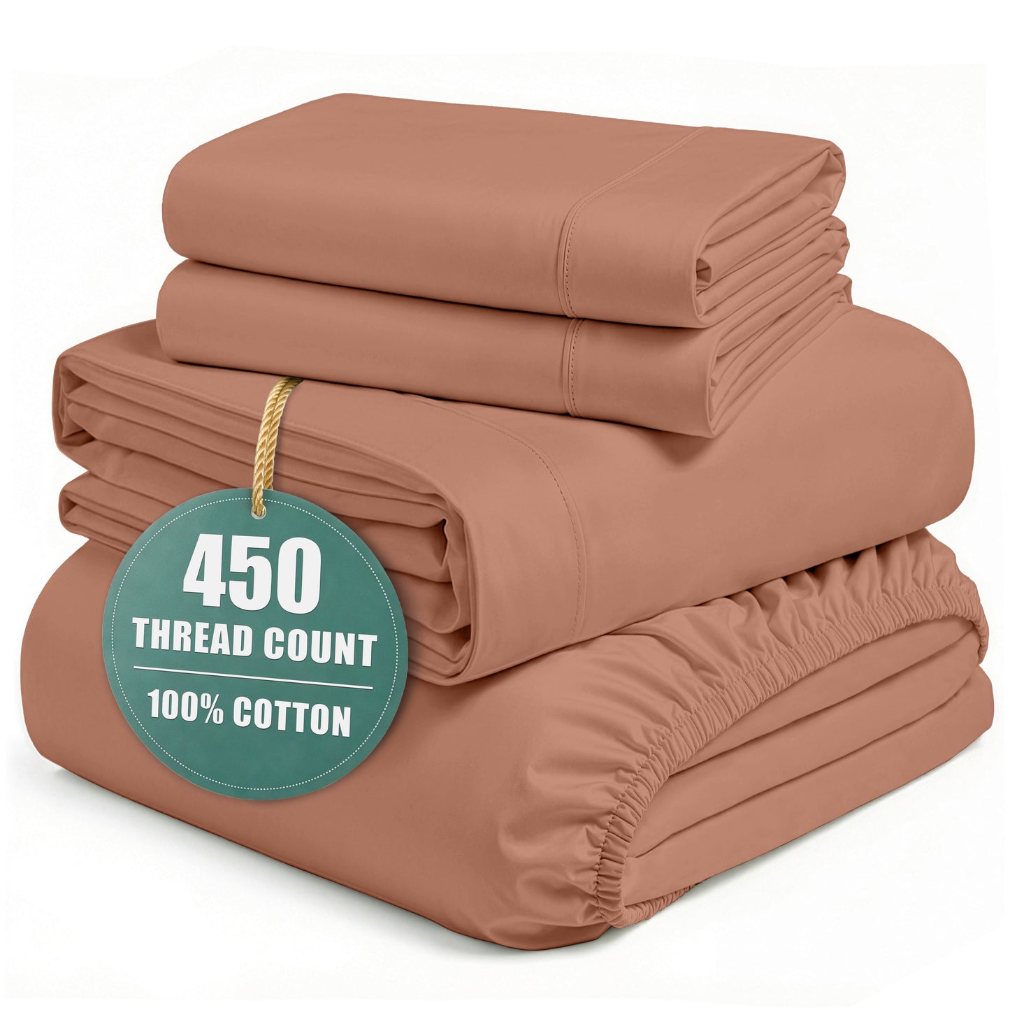 450 Thread Count Cotton Sheet Set cp-gallery: color=Rose Dawn; size=King