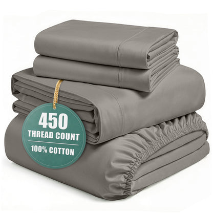 450 Thread Count Cotton Sheet Set cp-gallery: color=Paloma Grey; size=King