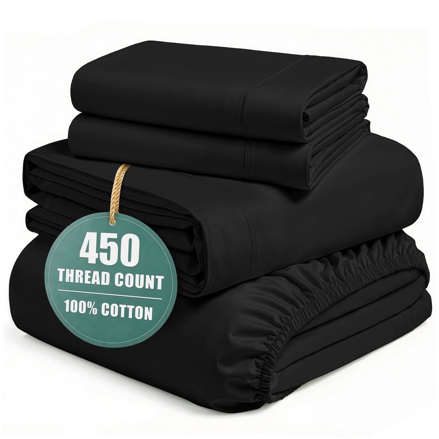 450 Thread Count Cotton Sheet Set cp-gallery: color=Black; size=King