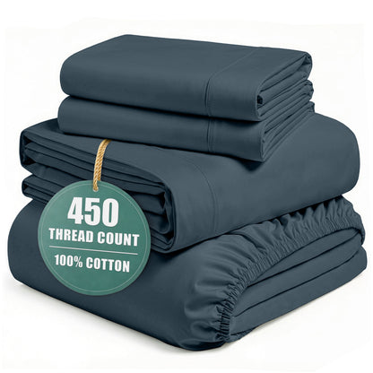 450 Thread Count Cotton Sheet Set cp-gallery: color=Estate Blue; size=King