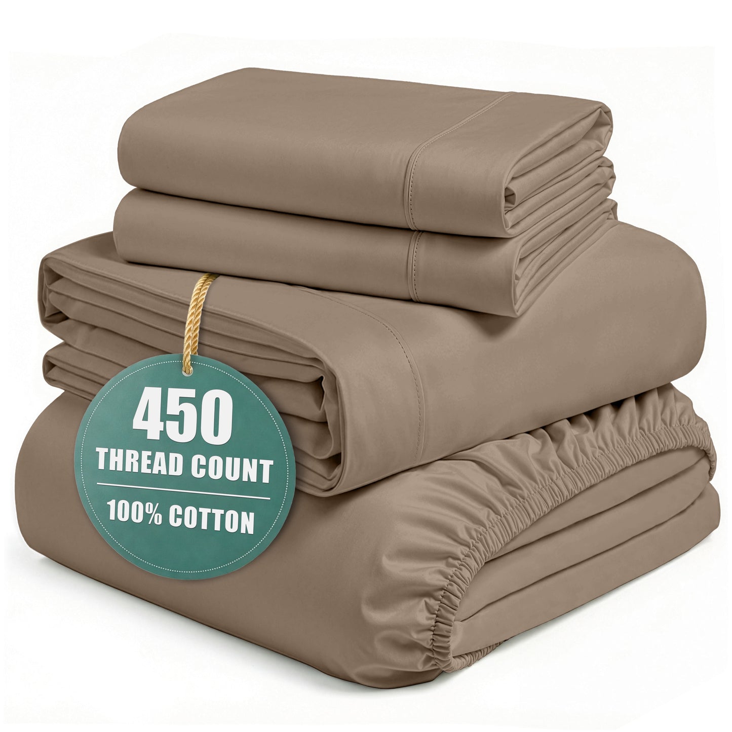 450 Thread Count Cotton Sheet Set cp-gallery: color=Taupe; size=King