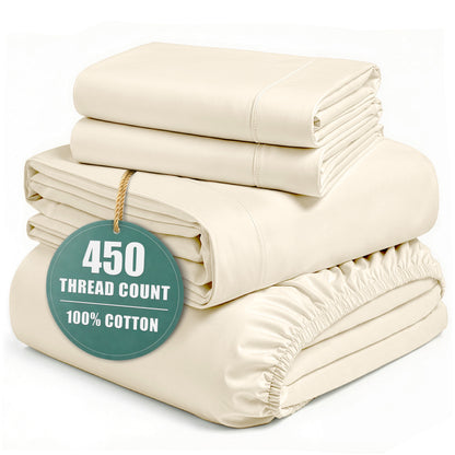 450 Thread Count Cotton Sheet Set cp-gallery: color=Ivory; size=King