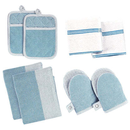 Kitchen Set - Oven Mitts, Pot Holders & Towels cp-gallery: color=Cornflower; size=8 Piece Set