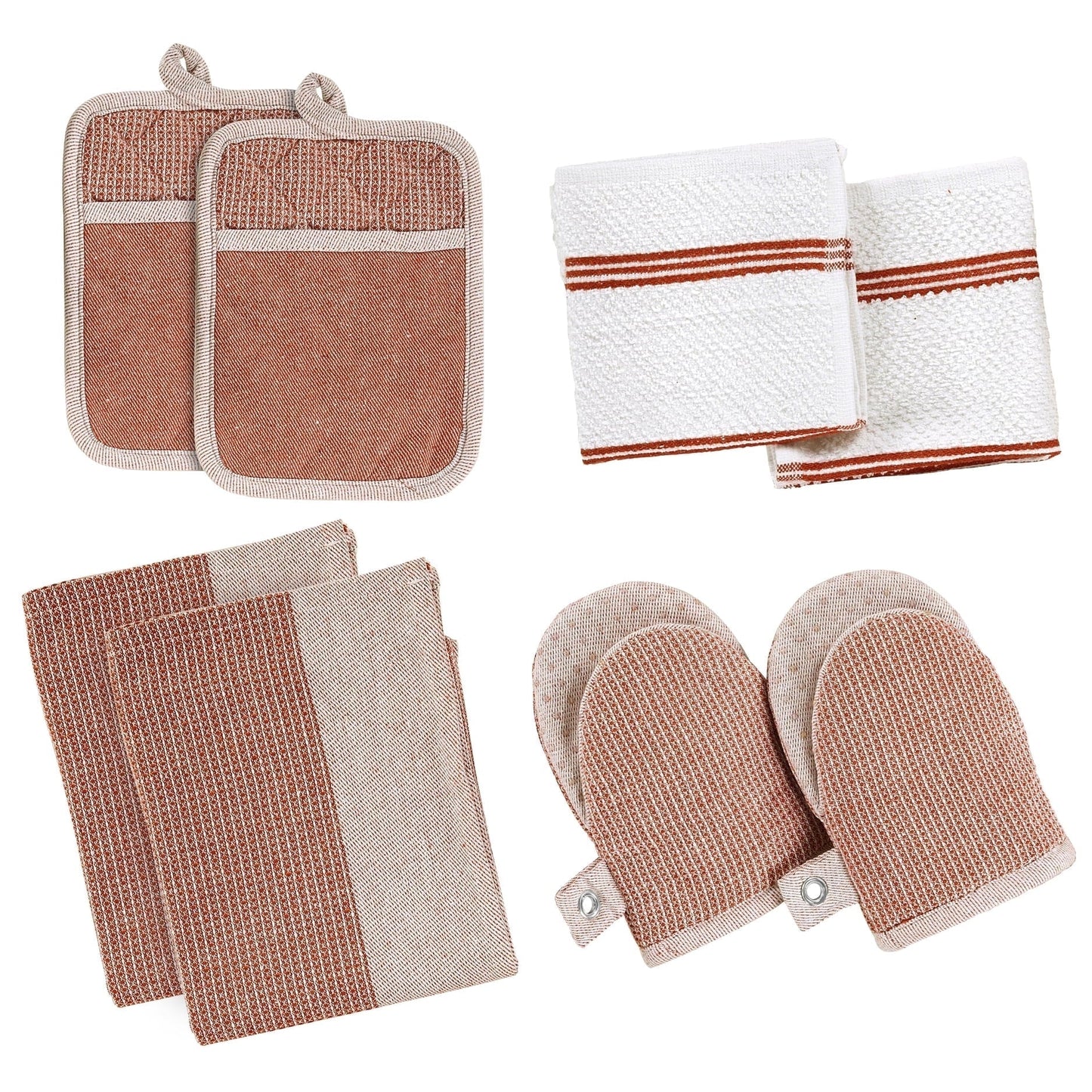 Kitchen Set - Oven Mitts, Pot Holders & Towels cp-gallery: color=Canyon Rose; size=8 Piece Set