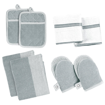 Kitchen Set - Oven Mitts, Pot Holders & Towels cp-gallery: color=Grey; size=8 Piece Set