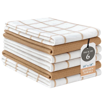 Multi-Weave Kitchen Towel Set cp-gallery: color=Beige; size=6 Piece Set
