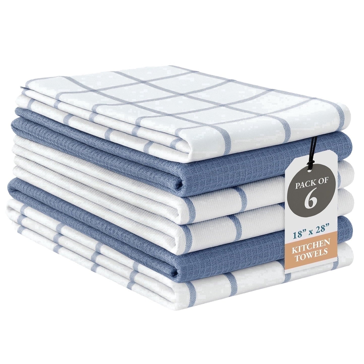 Multi-Weave Kitchen Towel Set cp-gallery: color=Indigo; size=6 Piece Set